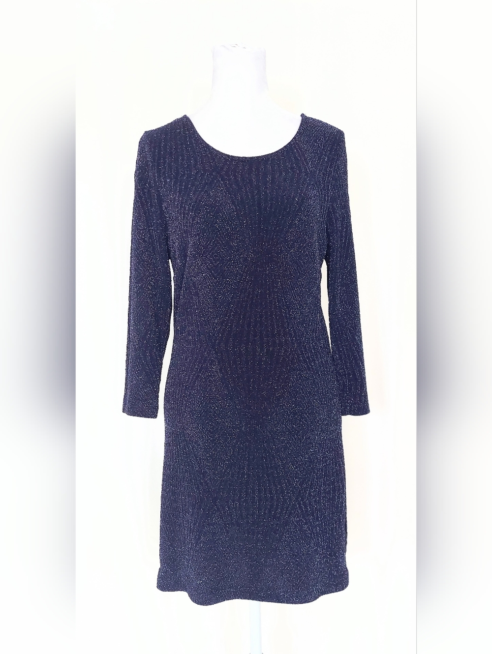 Trixxi Clothing Company 3/4 Sleeve Bodycon Mini Dress Navy Shimmer Size Large